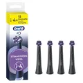 Oral-B iO Strahlendes Weiss, Original Aufsteckbürsten für elektrische Oral-B iO Zahnbürsten, Zahnaufhellung, Schwarz, 4 Stück