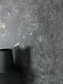 Newroom Vliestapete, Anthrazit Tapete Modern Beton - Betonwand Glanztapete Gold Industrial Glamour Zement Metallic für Wohnzimmer Schlafzimmer Küche, Kehda Anthrazit