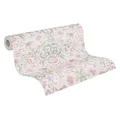 A.S. Création Vliestapete Landhaustapete mit Vögeln, leicht strukturiert, gemustert, matt, neutral, (1 St), Florale Tiertapete Tapeten Wohnzimmer Schlafzimmer Küche Design Optik, rosa blau creme