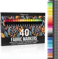 Zenacolor 40 Textilstifte Waschmaschinenfest Waschfeste Permanente Stoff Marker