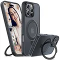 Miracase Magnetic für iPhone 16 Pro Max Hülle mit Ständer 6,9' [Kompatibel mit MagSafe] Stoßfeste Handyhülle für iPhone 16 Pro Max mit flexiblem und zuverlässigem integrierten Ständer, Schwarz
