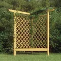 Kiefer Imprägniert Eckpergola mit Bank Gartenbank Pergola Rankgitter vidaXL
