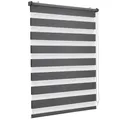 Sekey Doppelrollo Klemmfix ohne Bohren für Fenster, Doppelrollo 80 cm breit, Duo Rollo Jalousie Sonnenschutz, 80x200cm, Dunkelgrau