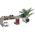 Dandibo - Schuhregal Metall Schwarz 1 Ebene 96551 Schuhablage Schuhständer Modern Stabil Massiv Schuhschrank Ablage