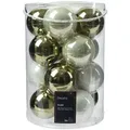 Kaemingk Weihnachtsbaumkugel, Weihnachtskugeln Glas 8cm 16 Stück - Grün / Weiß Mix grün