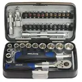1/4" Mini Steckschlüssel- & Bit-Box, 38tlg. mit markierten Bits