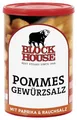 Block House Pommes Gewürzsalz – Würzmischung mit Paprika und feiner Rauchnote für knusprige Pommes Frites & Kartoffelgerichte, 280 g Dose