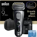 Braun Series 9 Pro+ 9667CC, Folienschaber, Silber, Edelstahl, Tasten, LED, Wechselstrom/Batterie