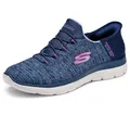 Skechers Damen Summits Dazzling Haze Turnschuhe, Navy Mesh/Purple Trim, 40 EU