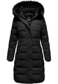 REPUBLIX Damen Gefütterte Dicke Winter Jacke Mantel Parka mit Kapuze RJ-8019 Schwarz L