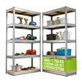 Juskys Lagerregal Basic 2er Set 180x90x40 cm - Metall Schwerlastregal, 10 Böden, 1750 kg, verzinkt