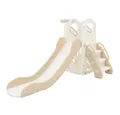 Joyz Rutsche Spielzeug Set 3in1 mit Rutsche und Basketballkorb, Kinderrutsche, Spielgerüst für Kinder ab 3 Jahren, Weiß-Beige, Indoor&Outdoor Rutsche