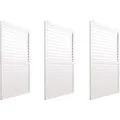 BERLINLODGE 3er-Set Aluminium Schiebetür Für Pergola HxB 206x272cm Weiß Terrassenüberdachung Lamellenpaneel Modul