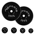 Hantelscheiben Paar Professional aus 100% Gusseisen 5-20 kg Hantel (2 x 10 kg - Schwarz)