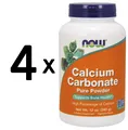 4 x NOW Foods Calcium Carbonate, Pure Powder - 340g (29,40 EUR/kg)