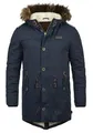 Indicode IDPulsoor Herren Winterjacke Parka Mantel gefüttert mit Teddy-Futter Fellkapuze Pattentaschen Baumwollmischung Regular fit, Größe:3XL, Farbe:Navy (400)