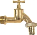 Garantia Auslaufhahn Messing Chrom Größe 3/4", Wasserhahn inkl. Teflonband