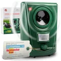 GARDIGO® Hunde- und Katzenabwehr | Hundeschreck und Katzenschreck für den Garten I Ultraschall Tiervertreiber 20-60 kHz I 120° Erfassungswinkel, 12m Reichweite | Gegen Hunde und gegen Katzen