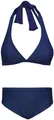 Aquarti Mädchen Bikini Set Bustier Bikinislip Zweiteiliger Badeanzug, Farbe: Zum Binden - Dunkelblau, Größe: 164