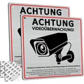 Videoüberwachung Schild 15x15cm Aluminium Warnschild DSGVO Hinweis