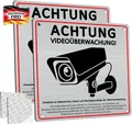 Videoüberwachung Warnschild 15x15 cm Aluminium selbstklebend mit DSGVO Hinweis
