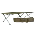 Mil-Tec US Feldbett mit Alu-Gestell (190x65x40cm) • Faltbares Feldbett inkl. Tragetasche • Outdoor Camping • Als Army Campingbett, Zeltbett, Campingliege, Gästebett, Notbett, Oliv