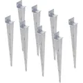 Set Einschlag-Bodenhülse L 40 x 500 mm Pfostenträger Einschlaghülse Feuerverzink 8 Stück - Silber