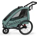 Qeridoo QUPA PLUS 1 - Kinderfahrradanhänger für 1 Kind, Farbe: Mineral Blue - Blau