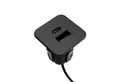 kalb Steckdose USB-C u. A Einbau-Hub für Möbel & Tischplatten Schwarz o. Silbergrau