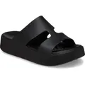 Crocs Getaway Platform H-Strap Badepantolette, Sommerschuh, Schlappen, Badeschuh, Poolslides, weiche Innensohle schwarz 39 EU