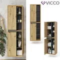 Badschrank Hängeschrank Hochschrank 2 Türen Badmöbel Badregal Viola Eiche Vicco