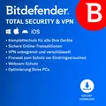 Bitdefender Total Security 2026 + unlimited VPN / 10 Geräte / 1 Jahr / KEY (ESD)