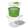 Cooler Kitchen Kleine Salatschleuder 2,5 Qt für Einzelportionen – Mini Salatschleuder und Trockner mit Messbecher – Sieb mit Waschkorb für Obst und Gemüse – Gemüsewascher Küchenhelfer