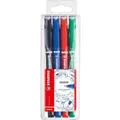 Stabilo Fineliner Sensor F, 189/4, Strichbreite 0,3 mm, farbig sortiert, 4 Stück