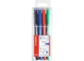 Stabilo Fineliner Sensor, Strichstärke 0,3 mm, metallgefasste Spitze, 4er Etui
