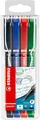 STABILO - Fineliner mit gefederter Spitze - SENSOR F - fein - 4er Pack - schwarz