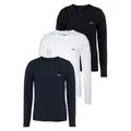 BOSS Langarmshirt longsleeve-Shirt R-Neck Classic COTTON 3pcs/pack (3-tlg) mit BOSS Logo-Schriftzug schwarz S (46)