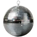 Spetebo Dekokugel Discokugel zum Aufhängen (Artikel, 1 St., 1-tlg), Spiegelkugel mit Echtglas Facetten in Silber Ø 25 cm