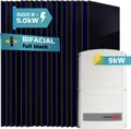 SUNNIVA® 9.0 kW Solaranlage, 18x 500 W Solarmodule Fullblack Bifacial, Wechselrichter SolarEdge SE9K (3-phasig)