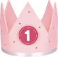 Geburtstagskrone ROSA pink mit Zahlen 1-6 aus Filz für Mädchen Kindergeburtstag