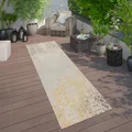 In- & Outdoor Teppich Modern Shabby Chic Stil Terrassen Teppich Gelb Grösse 80x150 cm
