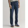 Gant für Herren. 1000260 Blaue Slim Fit Jeans (32/32), Lässig, Baumwolle, Denim, Nachhaltig