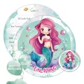 TOBJA Meerjungfrau Einladung Kindergeburtstag Mädchen | XXL Meerjungfrauen Einladungskarten Geburtstag 15 x 15 cm | 10er Set mit Stickern | Geburtstagseinladungen (Meerjungfrau)