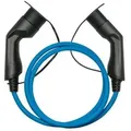 E-Auto-Ladekabel Mode 3, Typ 2 Stecker an Buchse, 3-phasig, 16 A, 11 kW, blau, 2,5m