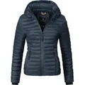 Marikoo Steppjacke Samtpfote ultraleichte Übergangsjacke mit Kapuze blau XXL (44)