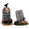 Lemax - Crazy Headstones (Set of 2) Halloween Spookytown Grabsteine - Neu / Handbemalt - Harz - Dunkel