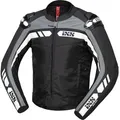IXS RS-500 1.0 Motorrad Leder- / Textiljacke, schwarz-grau-weiss, Größe 50 für Männer