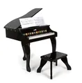 small foot Klavier Kinderflügel aus Holz, elektronisches Holzklavier mit Sitzhocker, für Kinder ab 3 Jahren, 12622, Schwarz