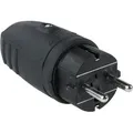 as-Schwabe Gummi-Stecker Schutzkontakt ohne Kabel max. 2,5mm2 230V Schwarz IP44