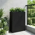 Vidaxl  Tall Planter  Black 55 X 22 X 70 Cm Poly Rattan